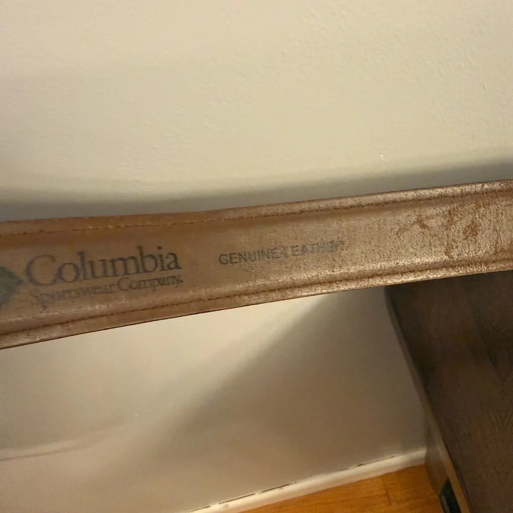 Columbia Sportswear Brown Genuine Leather Belt Men’s Size 42